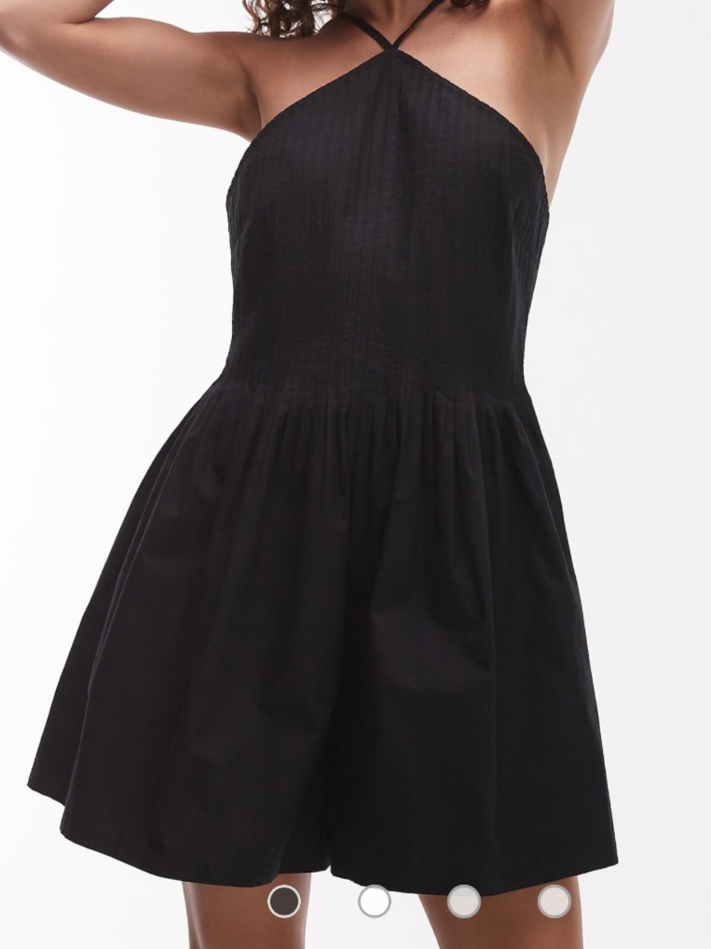 TOPSHOP Black Pintuck Halterneck Romper / Playsuit NWT